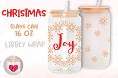 Christmas Joy sign Libbey glass can 16oz wrap Template Gifts Product Image 1