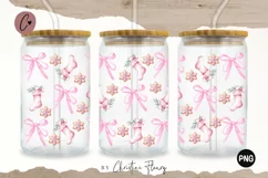Pink Coquette Christmas Libbey Glass Wrap PNG Product Image 1