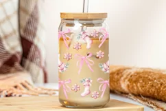 Pink Coquette Christmas Libbey Glass Wrap PNG Product Image 3
