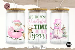 Pink Wonderful Time Of The Year Libbey Glass Wrap PNG Product Image 1