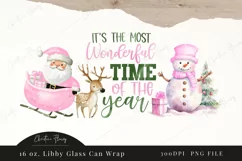 Pink Wonderful Time Of The Year Libbey Glass Wrap PNG Product Image 4
