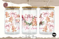 Pink Tis The Season Libbey Glass Wrap PNG Product Image 1