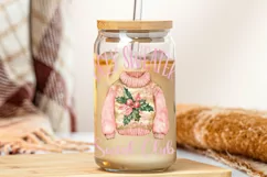 Pink Ugly Sweater Social Club Libbey Glass Wrap PNG Product Image 3