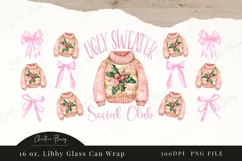 Pink Ugly Sweater Social Club Libbey Glass Wrap PNG Product Image 4