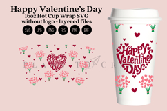 Happy Valentine Day 16oz Hot Cup Tumbler Wrap SVG Product Image 1