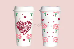 Happy Valentine Day 16oz Hot Cup Tumbler Wrap SVG Product Image 2