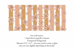 16oz Retro Glass Can Wrap Png | Groovy Daisy Glass Can Png