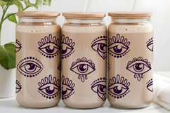 Libbey Glass Can 16oz Wrap. Eyes Mystical Pattern SVG. Product Image 2