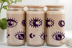 Libbey Glass Can 16oz Wrap. Celestial Mystical Pattern SVG. Product Image 2