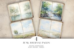 Watercolor Scene Junk Journal Digital Paper Bi-fold Product Image 1
