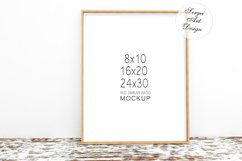 16x20 Wooden Frame Mockup PSD with Smart Object Layer Mockup Product Image 1