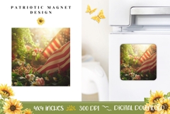 American Flag Magnet Design, Patriotic Magnet Sublimation Product Image 1
