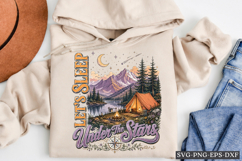 Let’s Sleep Under The Stars Camping Nature PNG Design Product Image 1