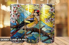 Stained Glass Embroidered Goldfinch PNG Tumbler Design Product Image 1