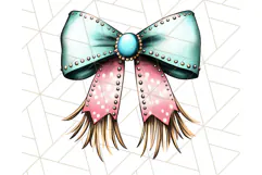 Western Style Bow PNG, Cute Cowboy, Cowgirl Coquette Png Product Image 5