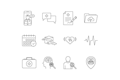 Medical and Healthcare Line Icon Vector Collection Product Image 1