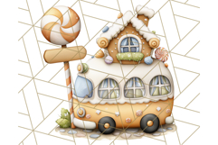 Cozy Cookie Village Clipart, Gingerbread Holiday PNG Product Image 5