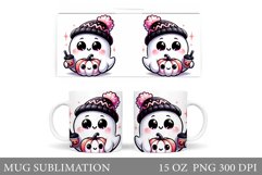 Cute Ghost Mug Design. Cute Halloween Mug Sublimation Product Image 1
