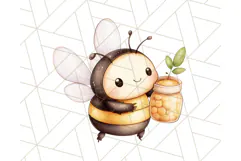 Adorable Bee Clipart PNG, Kawaii Bumblebee Illustrations Product Image 5