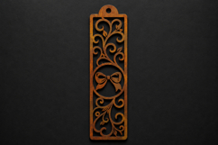 Laser Cut Christmas Bow Wooden Bookmark with Ornamental Product Image 1