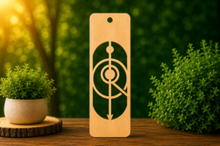 Personalized Letter Q Wooden Bookmark with Elegant Circular Product Image 1