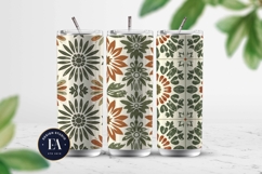 Retro Floral Block Print | Geometric Floral Pattern Product Image 2