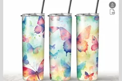 Watercolor Butterfly 20 oz Tumbler Wrap Sublimation Product Image 1