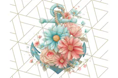 Coral and Aqua Summer Clipart PNG Pastel Tropical Icons Product Image 5