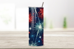 4th Of July Firecracker Seamless Tumbler Wrap - 3D Exploding Product Image 2