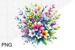 Spring Flowers Sublimation - Clipart PNG Design Product Image 1