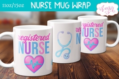 Registered Nurse Mug Wrap for Sublimation | Nurse mug PNG Product Image 3