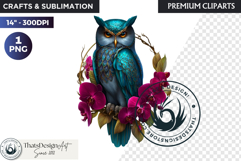Floral Owl Fantasy clipart, Botanical and Wildlife Graphics Product Image 1