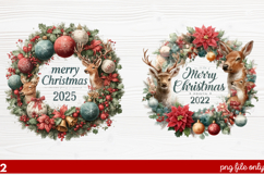 2 Watercolor Merry Christmas PNG | Festive Holiday Product Image 1