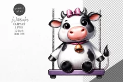 Cow clipart, Farm animals clipart, Calf sublimation Product Image 1
