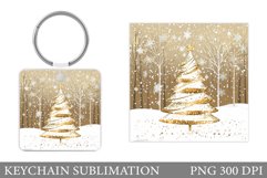 Christmas Tree Keychain. Christmas Keychain Sublimation Product Image 1