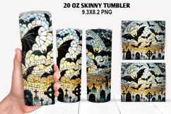 Bats Skinny Tumbler 20oz Wrap Design, Halloween Tumbler PNG Product Image 1