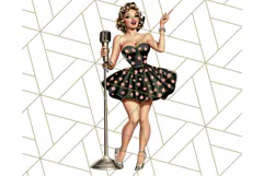 Vintage Glamorous Christmas Party Clipart PNG, Holiday Png Product Image 5