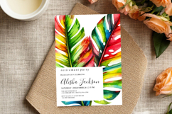 Rainbow Tropical Watercolor Leaves PNG Product Image 6