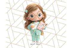 Kawaii City Girl PNG Clipart, Soft Dreamy Style Clip Art Product Image 5