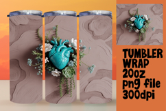 20oz Tumbler Wrap for Unique Style , 3D Heart Product Image 1