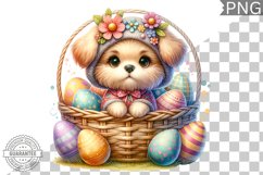Easter Dog Sublimation - Easter Clipart PNG Design Product Image 1