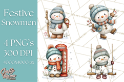 Christmas Snowman Clipart PNG Winter Holiday Characters Pnga Product Image 1