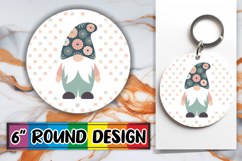 Unique Sublimation Round Ornaments PNG, Spring Gnomes Product Image 1