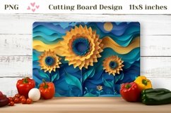 3D Sunflowers Cutting Board, Flowers Cutting Board Design Product Image 1