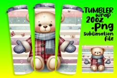 CHARMING 20oz PNG Tumbler Wrap , Teddy Bear Product Image 1