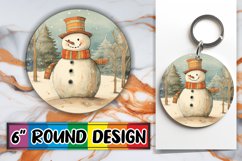 Snowman Festive Season Circle Ornament PNG Art Product Image 1