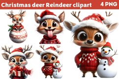 Christmas deer Reindeer clipart PNG Product Image 1