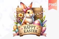 Easter Bunny Sublimation Clipart Bundle Product Image 3