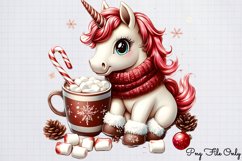 Christmas Unicorns Clipart PNG Product Image 1
