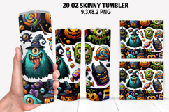 Halloween Skinny Tumbler 20oz Wrap Design, Halloween Tumbler Product Image 1